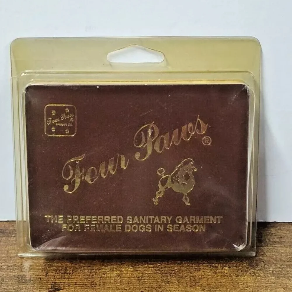 Four Paws Vintage Female Dog Sanitary Garment Black XS, (3-7 Lbs), NOS